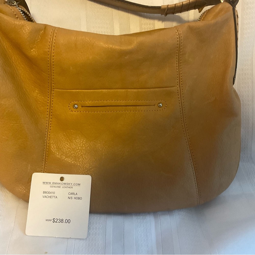 b. makowsky Vachetta Leather Hobo Bag - Brown